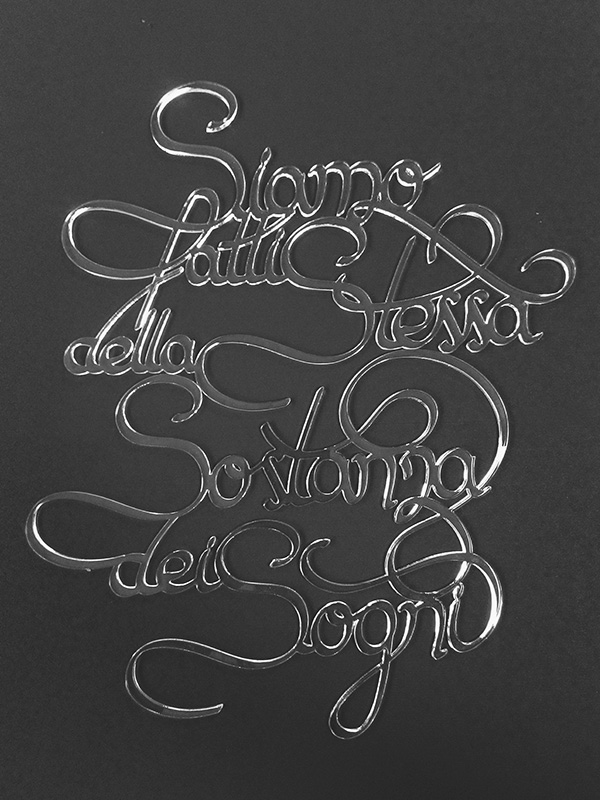 Laser cut letters on plexiglass