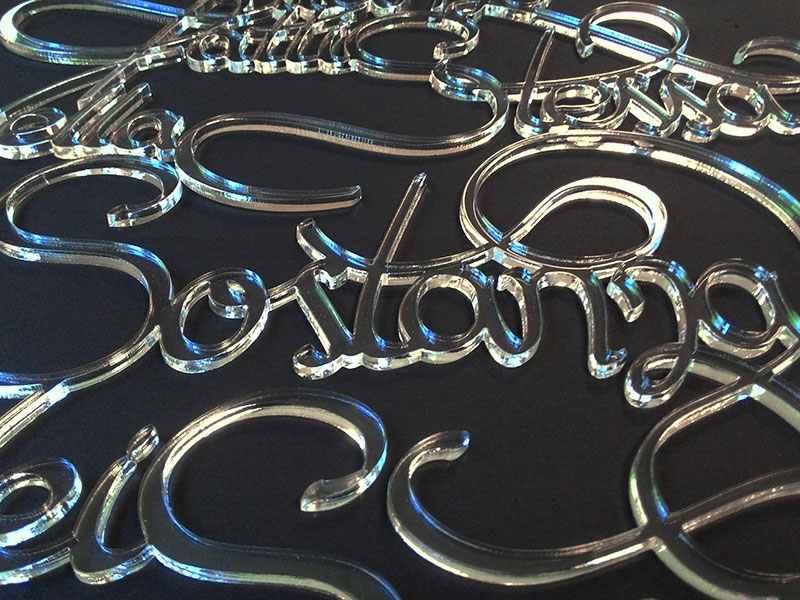 Laser cut calligraphy